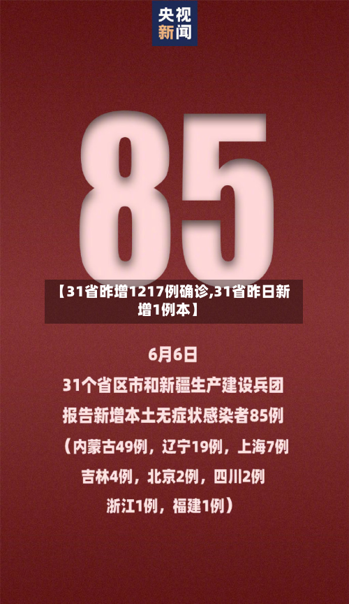 【31省昨增1217例确诊,31省昨日新增1例本】-第1张图片