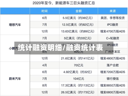 统计融资明细/融资统计表-第1张图片